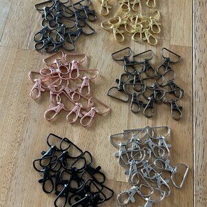 60 piece Swizel Snap Hook D Ring Metal Lobster Clasps